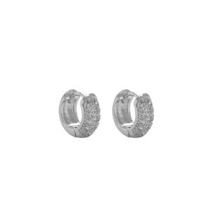BRINCO RÓDIO ARGOLA PEQUENA DE ZIRCÔNIAS CRISTAL