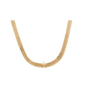 CHOKER FOLHEADO A OURO LARGA COM ESTRELA