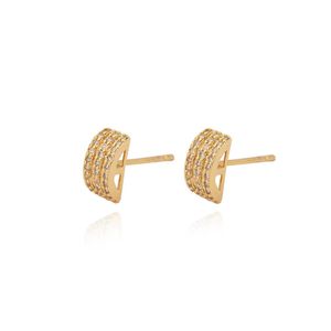 BRINCO FOLHEADO A OURO FIXAS DE ZIRCÔNIAS