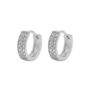 BRINCO RÓDIO ARGOLA GRANDE COM ZIRCÔNIAS CRISTAIS