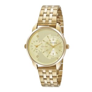 RELÓGIO MONDAINE DOURADO COM MOSTRADOR TRABALHADO