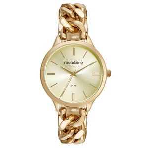 RELÓGIO MONDAINE DOURADO COM CORRENTE