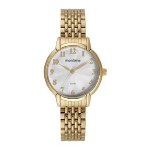 RELÓGIO MONDAINE DOURADO COM VISOR TEXTURIZADO