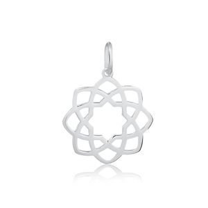 PINGENTE PRATA FLOR TRABALHADA LISA