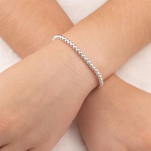 PULSEIRA PRATA FIO DE BOLAS PEQUENAS