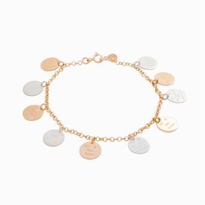 PULSEIRA FOLHEADO A OURO MEDALHA COM MANDAMENTOS