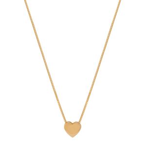 COLAR FOLHEADO A OURO VENEZIANO COM CORAÇÃO LISO