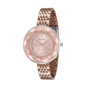 RELÓGIO MONDAINE TRABALHADO ESPELHADO ROSÉ