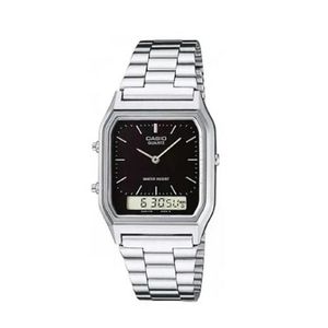 RELÓGIO CASIO PRATA COM PRETO VINTAGE ANADIGI