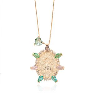 COLAR FOLHEADO A OURO MANDALA COM MENINA