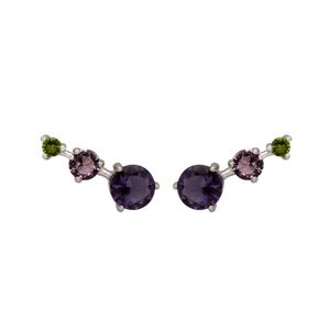 BRINCO RÓDIO EAR CUFF PEDRAS NATURAIS REDONDAS