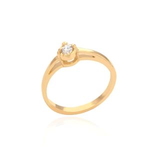 ANEL FOLHEADO A OURO MINI ZIRCÔNIA CRISTAL