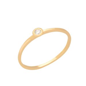 ANEL FOLHEADO A OURO COM MINI ZIRCÔNIA