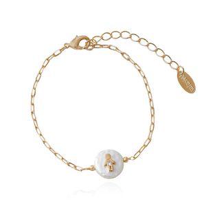 PULSEIRA FOLHEADO A OURO MADREPÉROLA COM MENINO