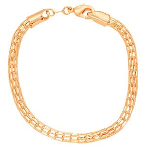 PULSEIRA FOLHEADO A OURO RABO DE RATO LISA