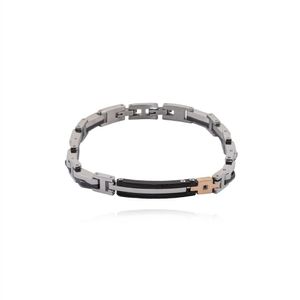 BRACELETE AÇO COM ROSE STTEL E BLACK