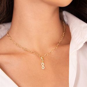 PINGENTE FOLHEADO A OURO INFINITO DE ZIRCÔNIAS E FECHO CLIQUE