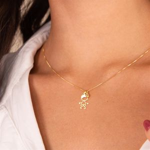 COLAR FOLHEADO A OURO COM MENINO LISO E MINI ZIRCÔNIA
