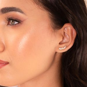 BRINCO FOLHEADO A OURO EAR CUFF DE MINI GOTAS