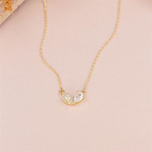 COLAR FOLHEADO A OURO COM GOTAS DE ZIRCÔNIAS