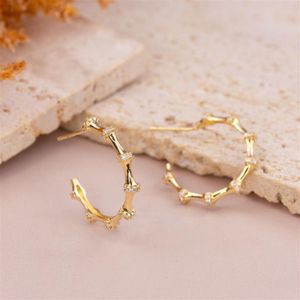 BRINCO FOLHEADO A OURO ARGOLA GRANDE DE MINI ZIRCÔNIAS