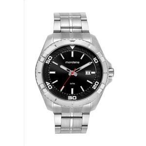 RELÓGIO MONDAINE CINZA COM CALENDÁRIO