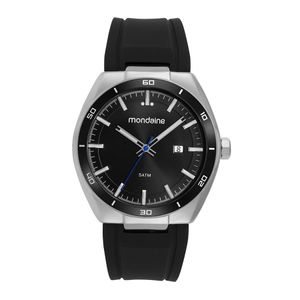 RELÓGIO MONDAINE PRETO COM CINZA DE SILICONE