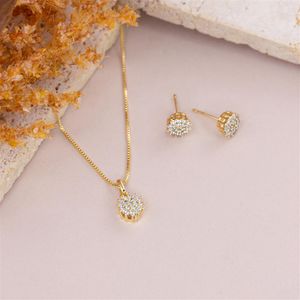 CONJUNTO FOLHEADO A OURO CHUVEIRINHO DE ZIRCÔNIAS CRISTAIS