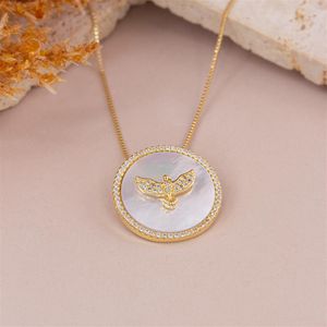 COLAR FOLHEADO A OURO MEDALHA DE MADRPÉROLA E ESPIRITO SANTO
