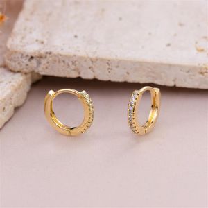 BRINCO FOLHEADO A OURO ARGOLA GRANDE E FINA COM ZIRCÔNIAS