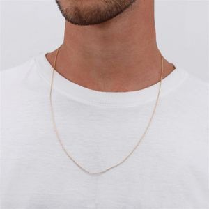 CORDÃO FOLHEADOA OURO CORRENTE MINI ELOS 50CM
