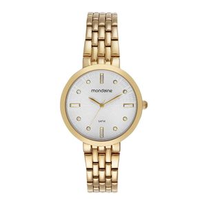 RELÓGIO MONDAINE DOURADO SOFISTICADO COM CRISTAIS
