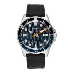 RELÓGIO MONDAINE PRETO COM AZUL E FECHO MAGNÉTICO