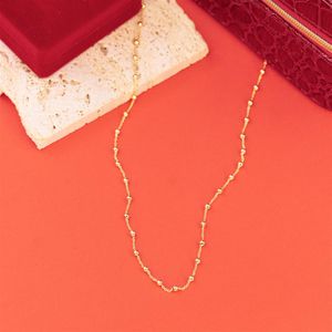 COLAR FOLHEADO A OURO DE MINI BOLAS 60CM